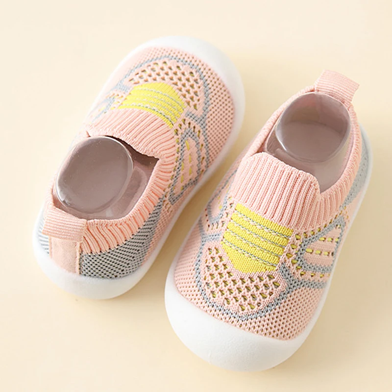 Infant Baby Sock Shoes Soft Rubber Sole Crib Shoes Anti-Slip First Walking Shoes