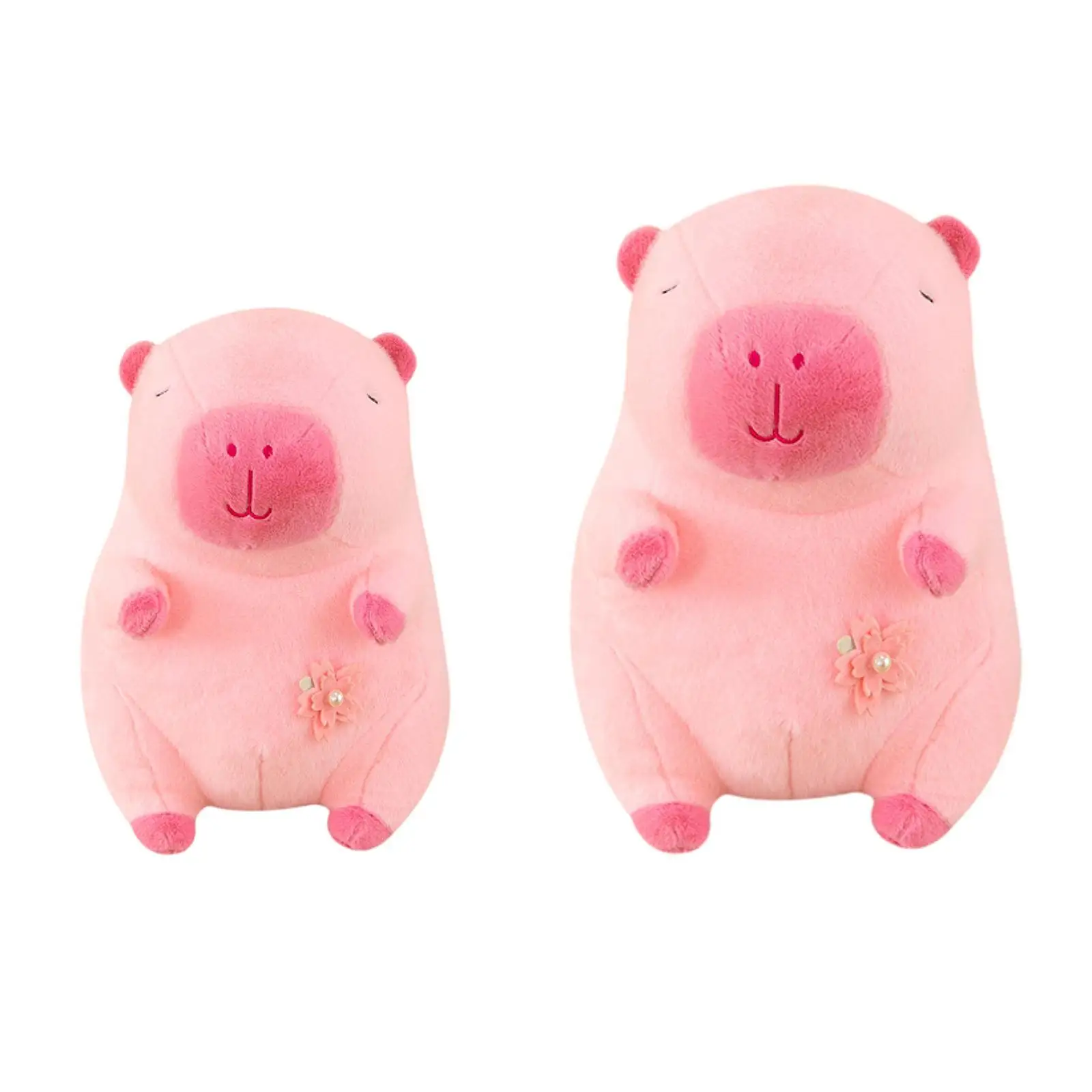 

Pink Capybara Plush Toy Cartoon Stuffed Animal Ornament Holiday Gift Living Room Decoration for Children Teens Family Kids
