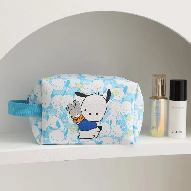 Bolsa de almacenamiento de artículos de tocador, bolsa de cosméticos diaria, Hello Kitty My Melody Cinnamoroll Kuromi Pochacco, bolsa de papelería para estudiantes