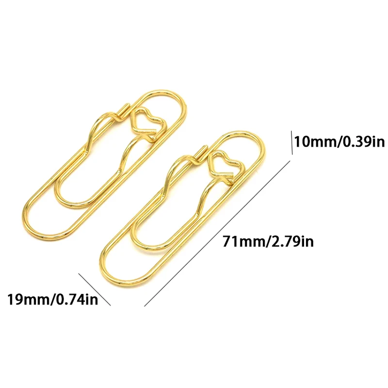 Coração portátil Shaped Multifuncional Bookmark, Metal Pen Holder, Clipe Criativo, Acessórios Fixos, 5Pcs