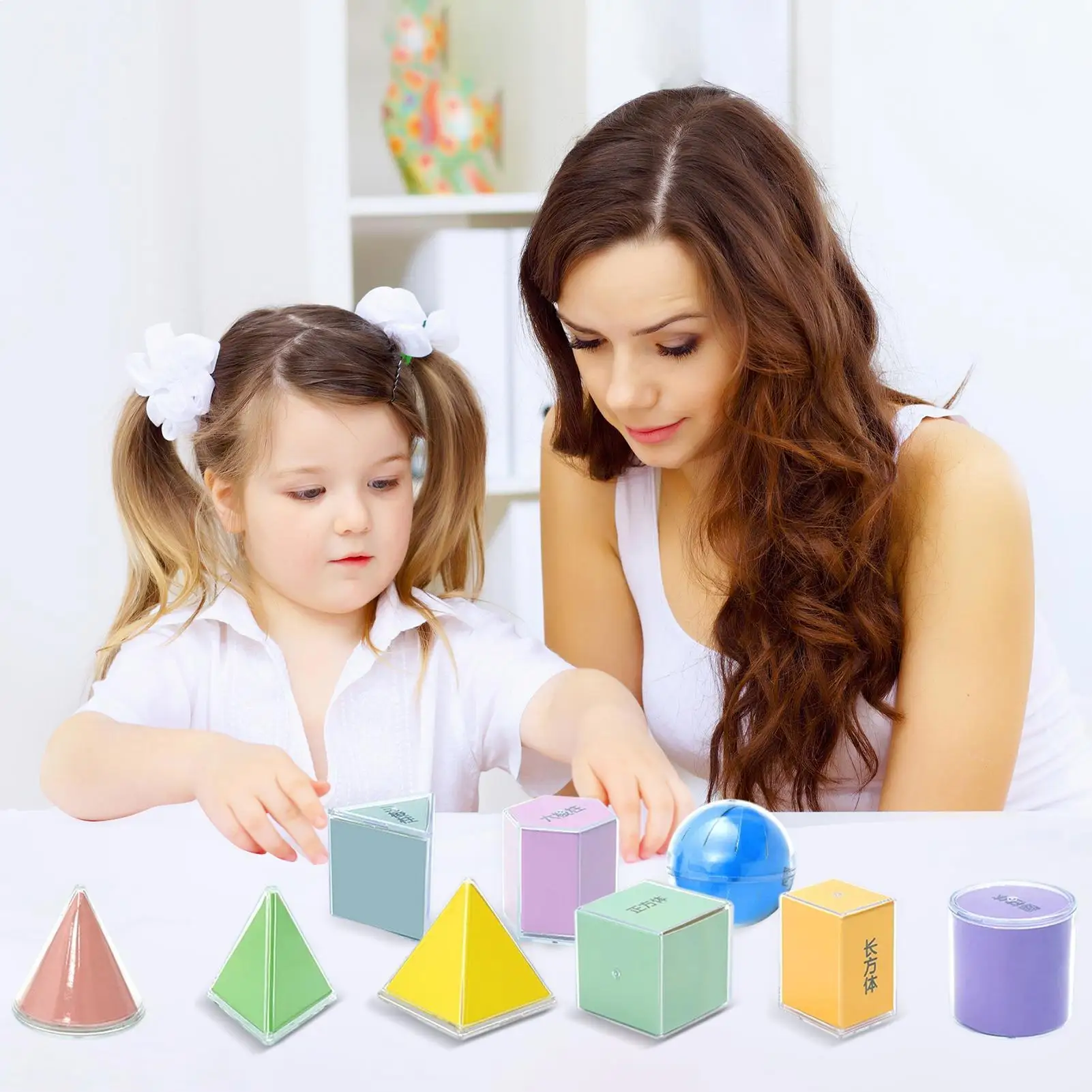 Blocs géométriques 3D pour enfants, jouets mathématiques, Cube détachable, zone de Surface, étendre les matériaux d'apprentissage paroisseux, jouets éducatifs sensoriels