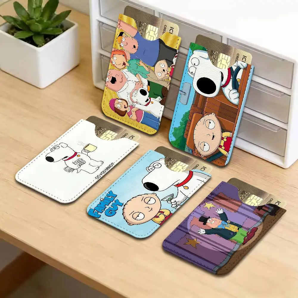 Funny Familys Guys Peter PU Leather Card Holder Sleeve for Credit Cards,Secure/Slim Design, Travel Storage Essentials