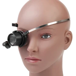 Loupe de sécurité réglable, réparation de montre, Outil de bijoux, Double œil, Bandeau Lunettes avec lentille, Loupe LED Lunettes