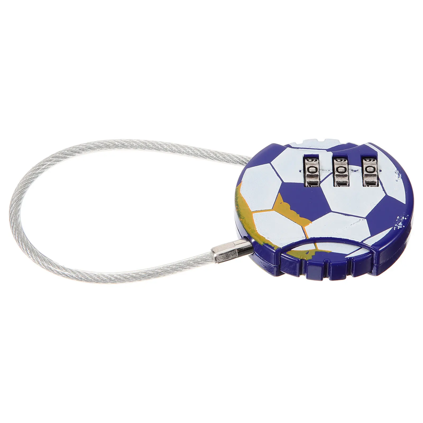 

Football Shaped 3 Password For Luggage Gym Locker Toolbox Wire Cable Security Lock Drawer Cabinet Cupboard Showcase