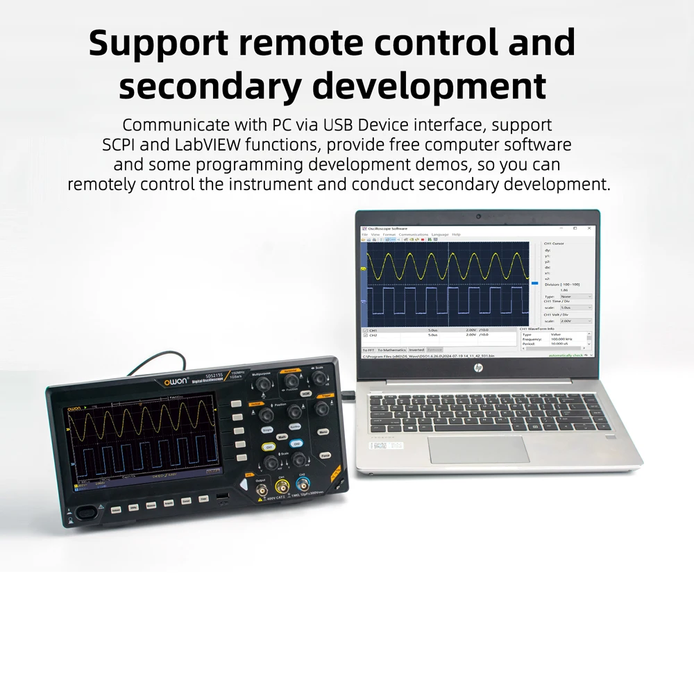 Owon SDS200 Series Professional Digital Oscilloscope 100-200MHZ Bandwidth 2 Channel 25MHz Arbitrary Waveform Signal Generator