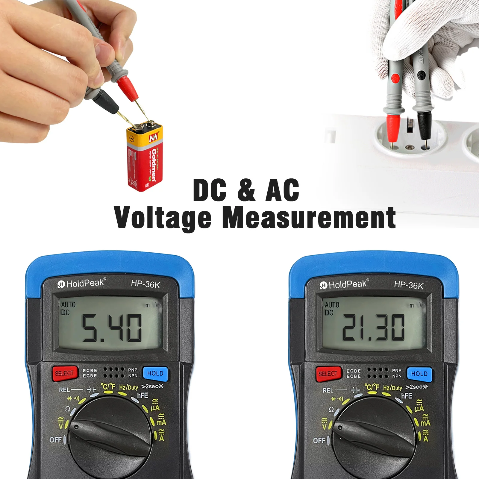 Digital Multimeter, 4000 Counts Auto-Ranging Voltmeter,Smart Measurement Voltage, Current, Resistance, Capacitance, Temperature