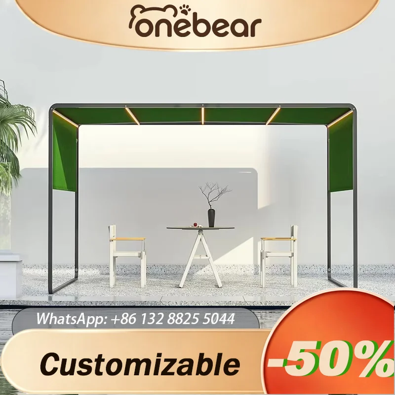 Any Size Custom Adjustable Outdoor Waterproof Gazebo With Side Curtains Sun Shade For Garden Patio Yard Lawn Universal Use