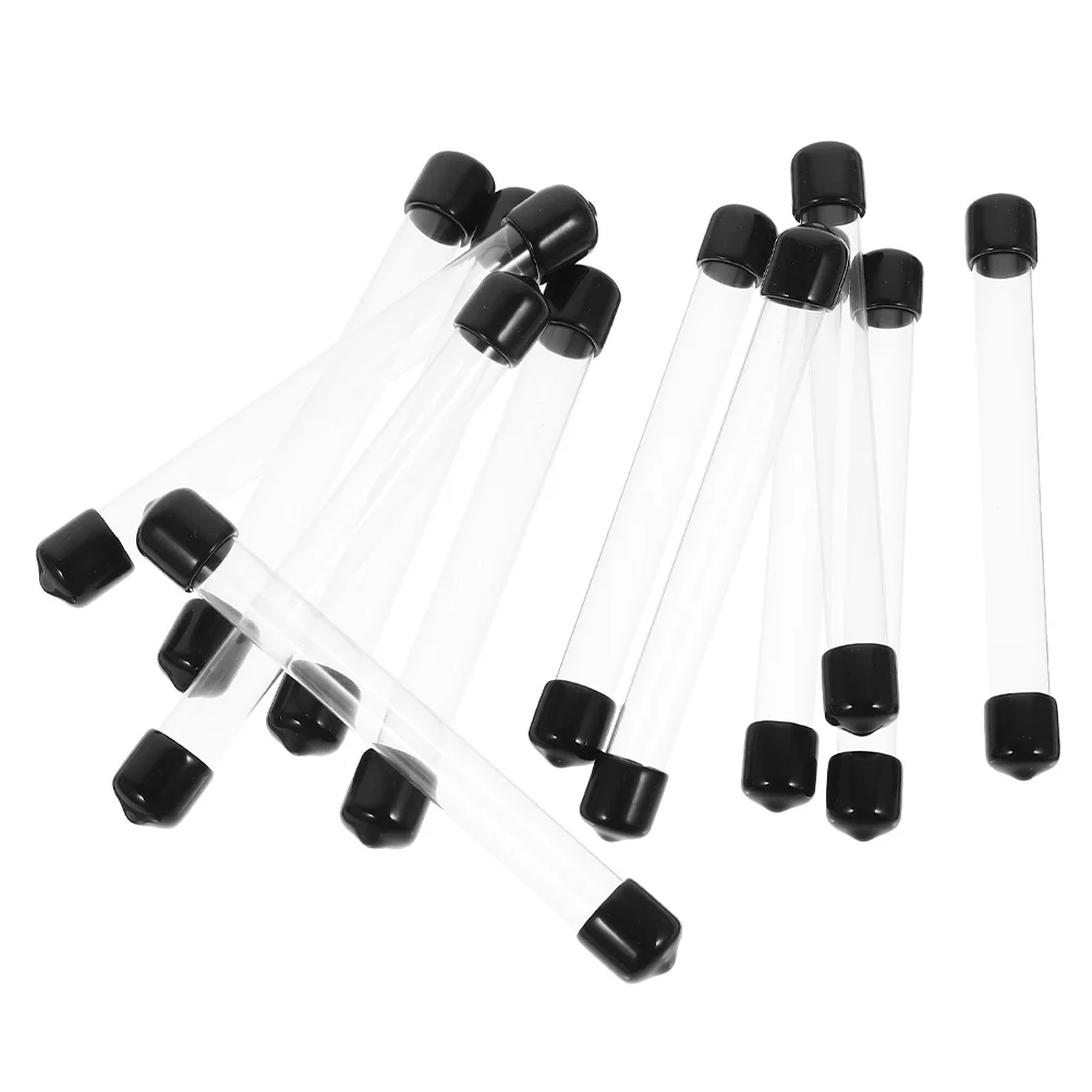 MAGICLULU 12pcs Clear Plastic Storage Tubes Transparent Round for Beads Lab Portable Test with Lids Easy Observation