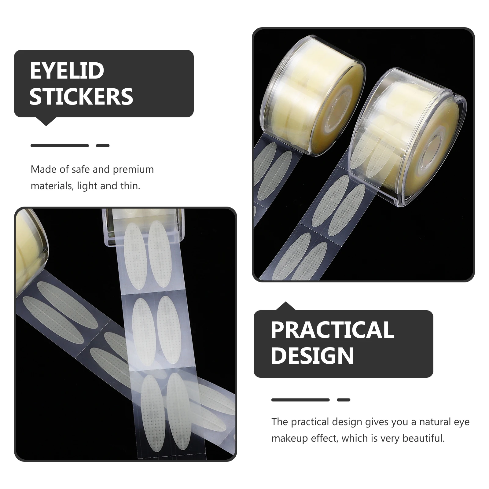 4 ロール目に見えないまぶたテープ二重まぶたリフターストリップソフトで快適なアイメイクツール女性のための幅広い用途日常使用