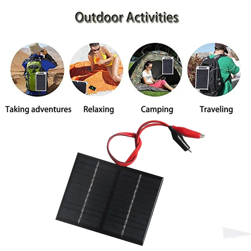 AB41-2X 12V 1.5W Solar Panel With Clip Charging Battery System Polycrystalline Solar Panel For Small Power Appliances