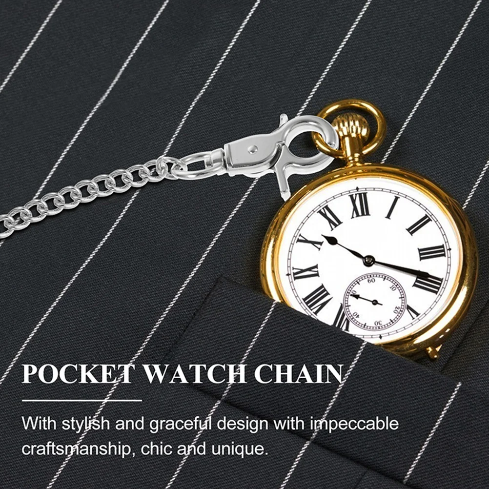 

2pcs Metal Wear-Resistant Portable Pants Portable Pants Chain Decorative Pocket Watch Chain Hanging Accessory For Diy