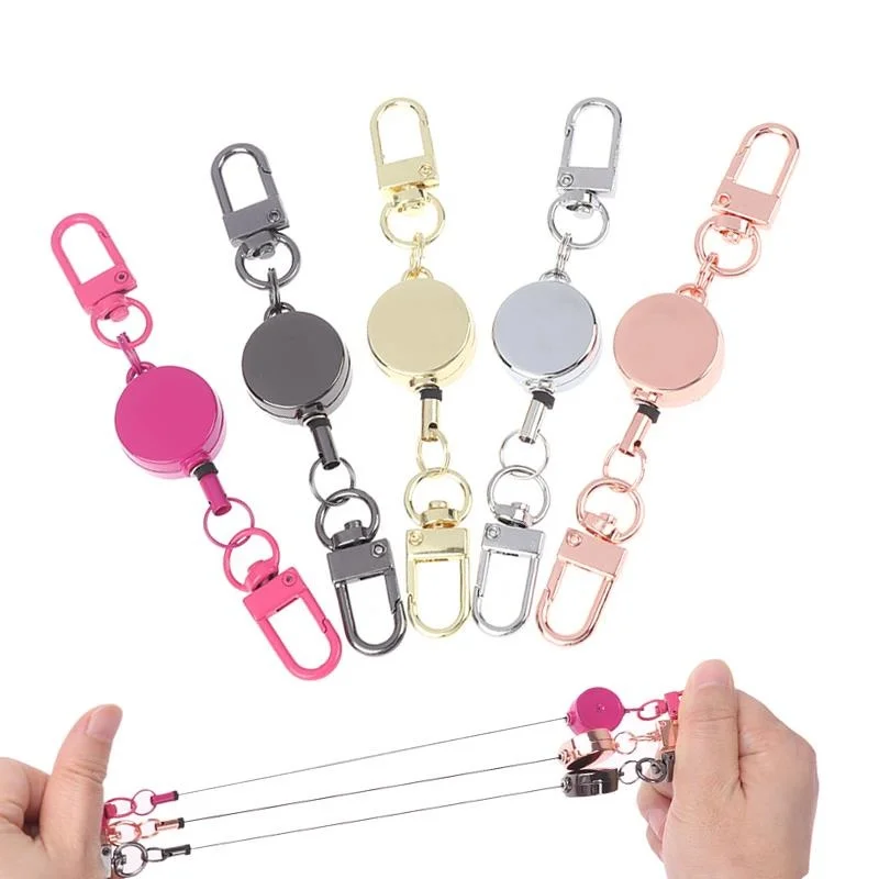 Ausweishalter mit Schlüsselring, Clip, Namensschildhalter, Ausweiskette, Ausweishalter mit Brustschnalle, klassischer Gürtelhalter, ausziehbar, einziehbar