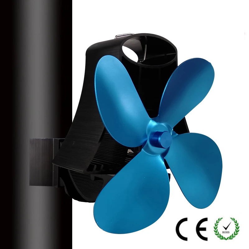 Multi-colored 4 Blade Fireplace Fan High Temperature Magnet Wall Mount For Log Wood Burner Quiet Efficient Household Fireplaces