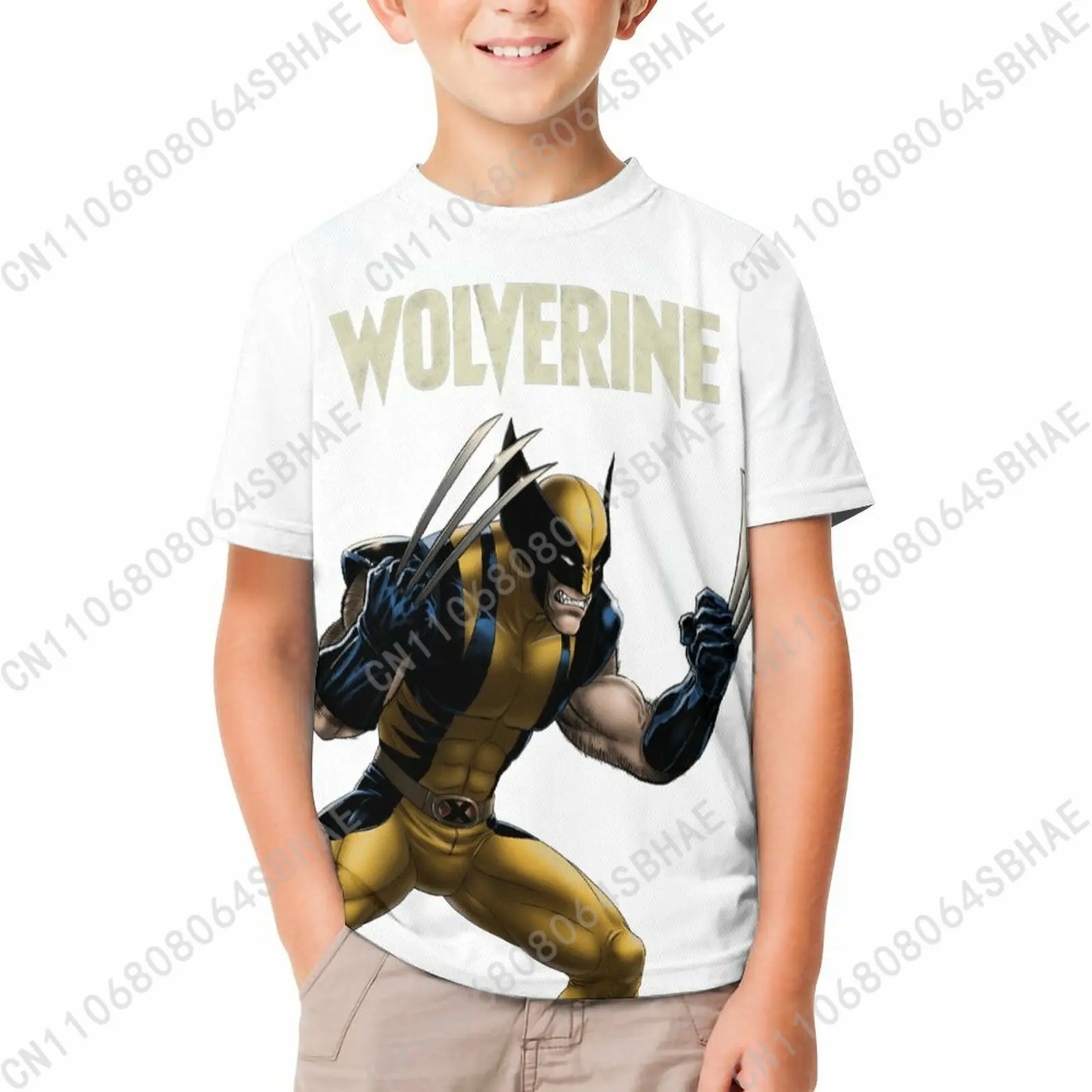 

Marvel Wolverine T Shirt Boy Girl Short Sleeve Print Cotton TShirt Comfortable Crew Neck Children Child Tee Cosplay