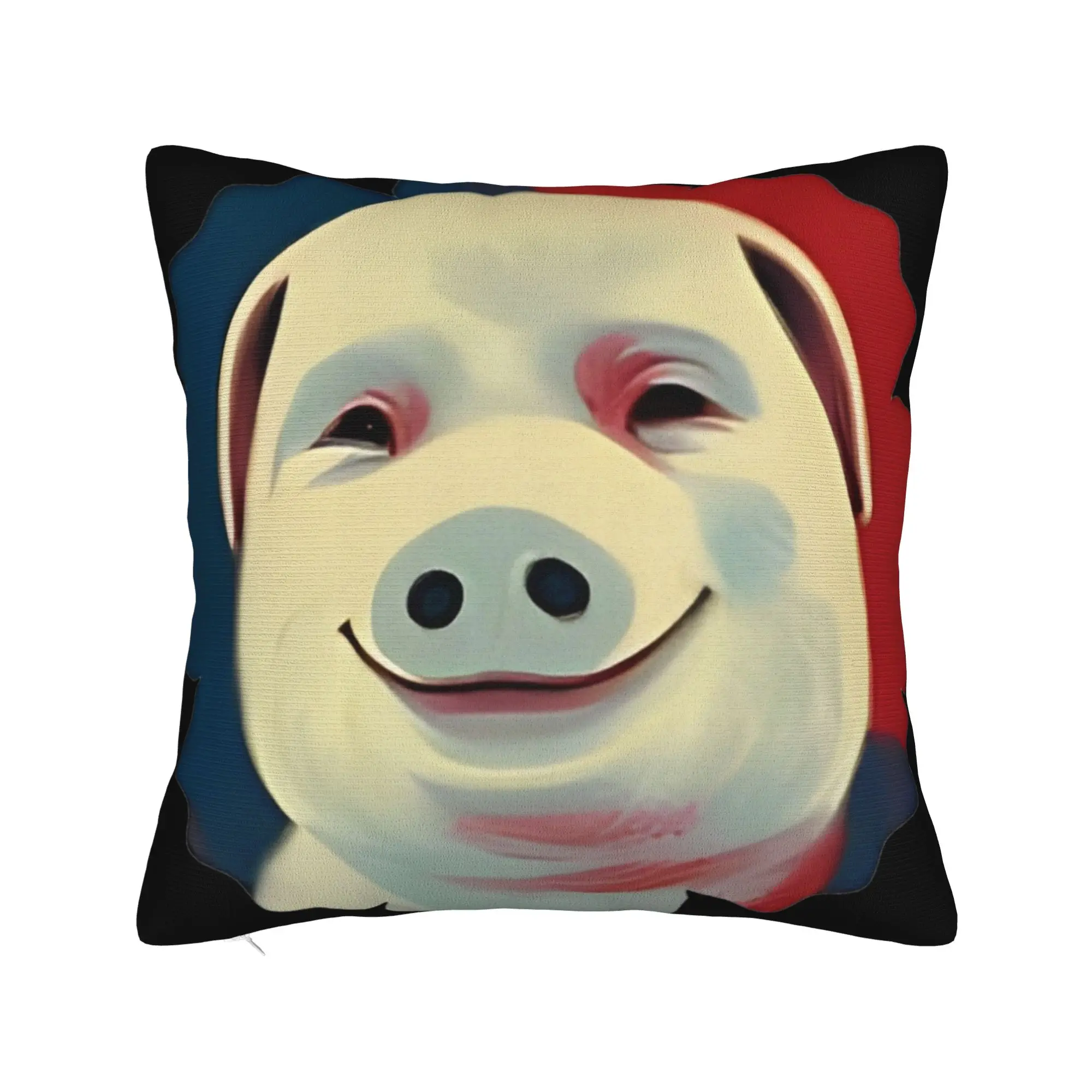 John Pork Is Calling Funny Pig Meme Square Pillow Cases  Cushion Cover Decorative Throw Pillow Case Cover for Home 40*40cm