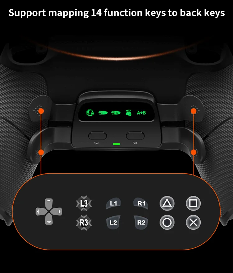 Remappable Pieces, Upgrade Boards and Redesigned Back Case and 4 Rear Buttons for PS5 Controller BDM 030&040&050