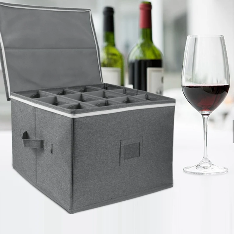 Wine Glass Storage Box Collapsible Goblet Storage Box