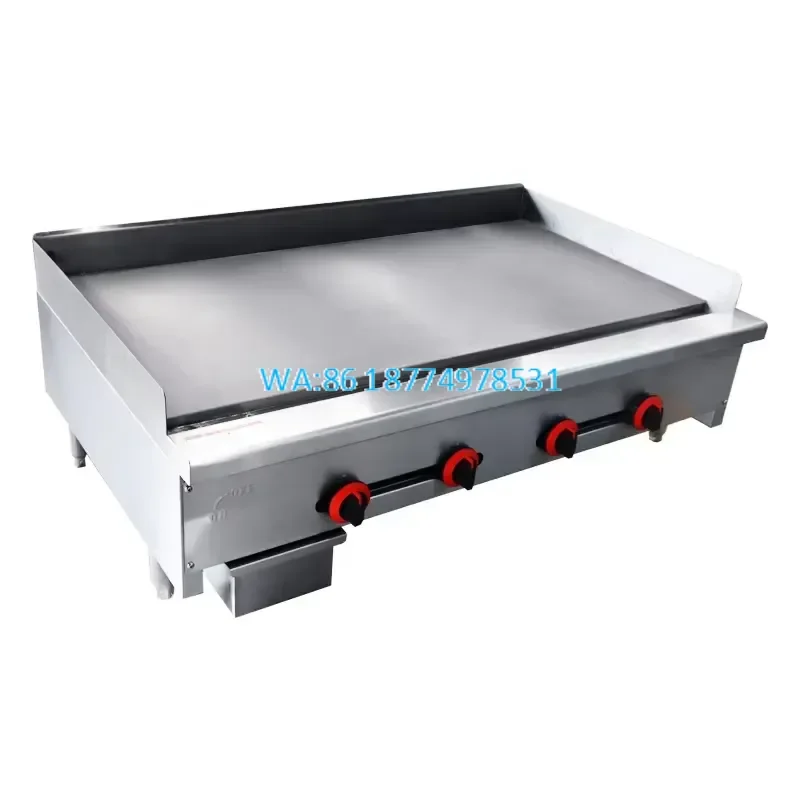 Wmwmnu Commercial Gas Griddle for Restaurant Industrial Kitchen Counter Top BBQ Fast Food Equipment