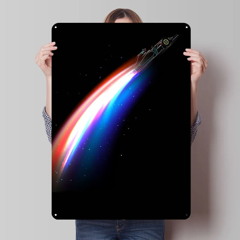 

Rocket Car F1 Metal Sign Racing Poster Interior Custom Metal Signs for Wall Art Decoration Room Ornaments Posters on the Wall