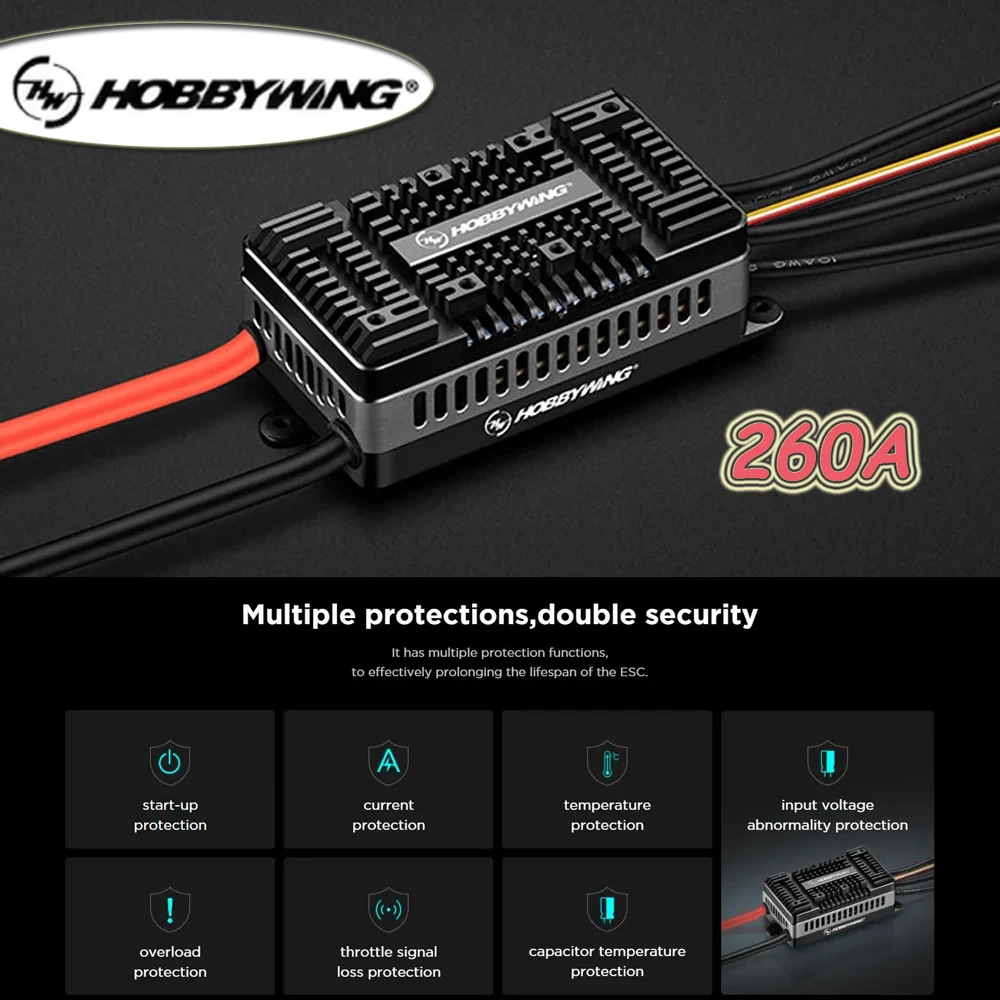 Оригинальный бесщеточный ESC Hobbywing Platinum 260A SBEC/OPTO HV V5 6-14S для дистанционного управления электрическим вертолетом 700-800/с неподвижным крылом