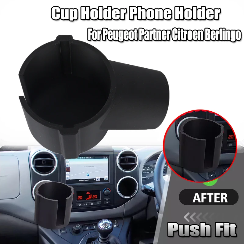 1PCS Cup Holder Phone Mounts Holder Push-In Drink Bracket Car Interior Storage Accessories For Peugeot Partner Citroen Berlingo