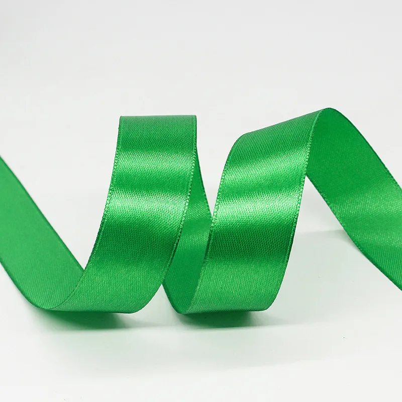 25 야드/롤 녹색 새틴 리본 6mm ~ 80mm DIY 수제 웨딩 생일 파티 선물 포장 테이프 의류 장식 액세서리