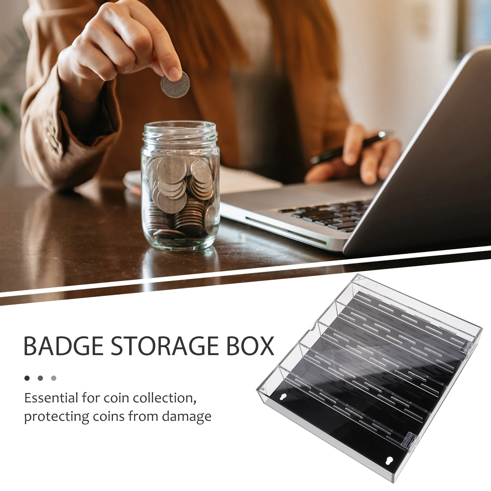 

Transparent Coin Storage Box Clear Case for Coin Collectors Display and Protection Compact Long-Term Use Collection Accessory