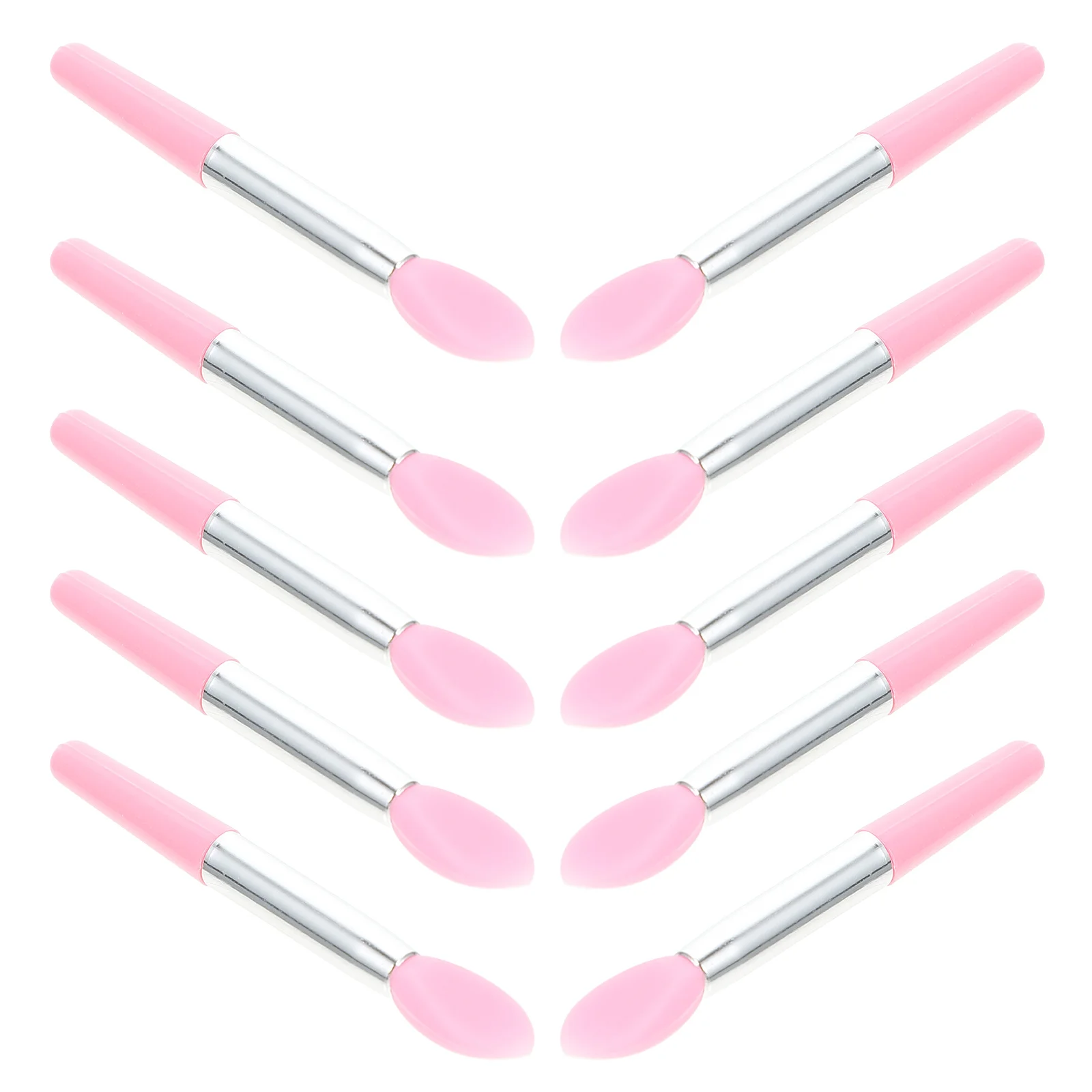 10 Pcs Eyeshadow Lip Mask Spoon Brush Applicators Women Makeup Lipstick Pink Balm Miss