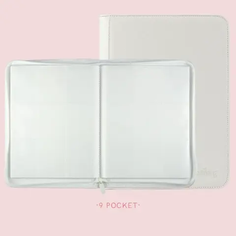 For Pokemon Premium Zipper 4/9/12 Pocket PU Card Binder Aesthetic Pink White Album for Pokemon Cards Game Collection Fan Photos