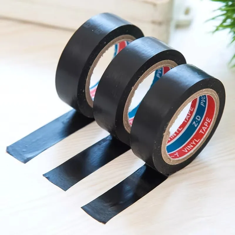 12/60m Electrical Insulating PVC Tapes Temperature Resistant Heat Black Insulating Tape Home Self Adhesive Wire Protection Tapes