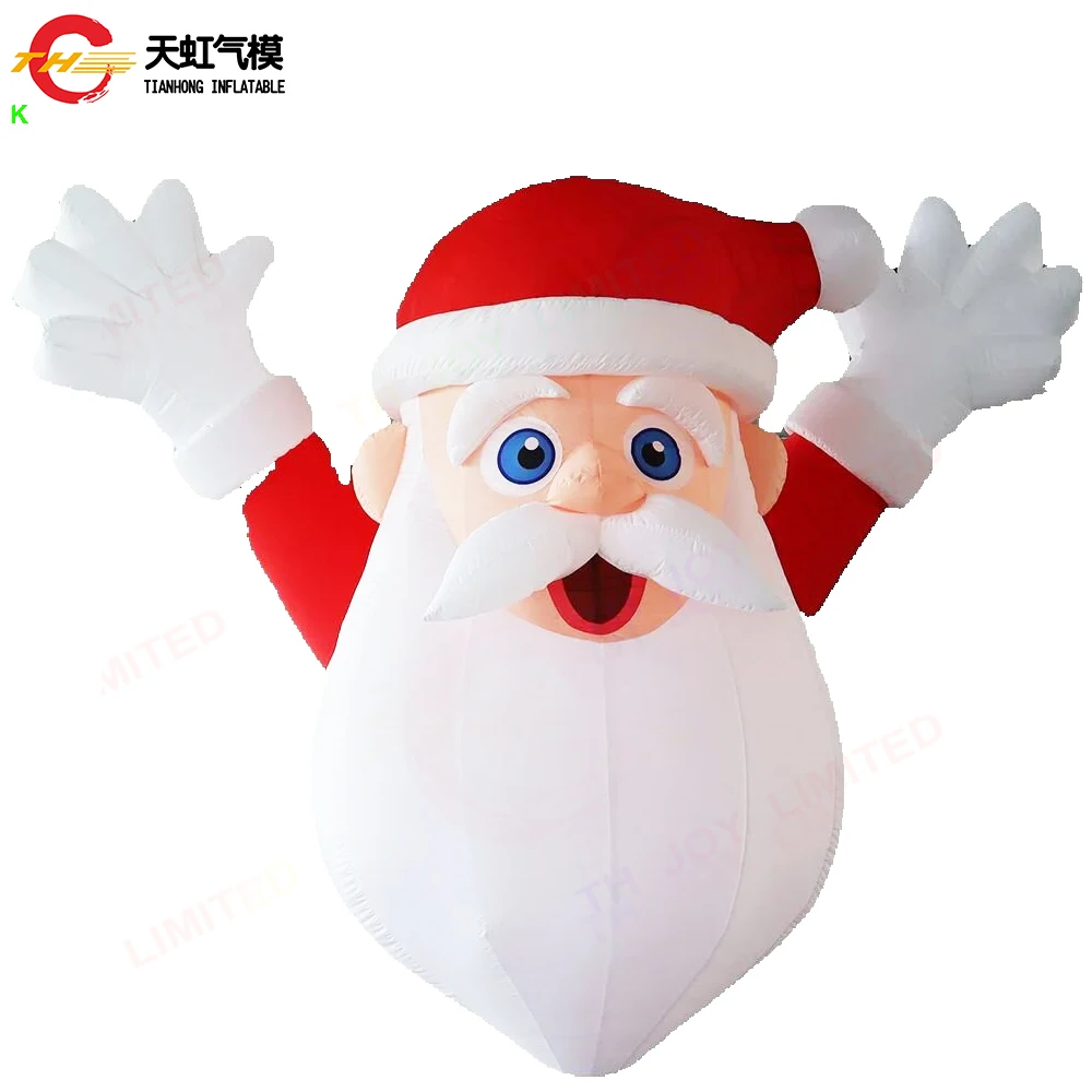 Outdoor Giant Christmases Decorations Inflatable Santa Head Model Blow UP Inflatable Toys for Xmas Advertising Carnival Party