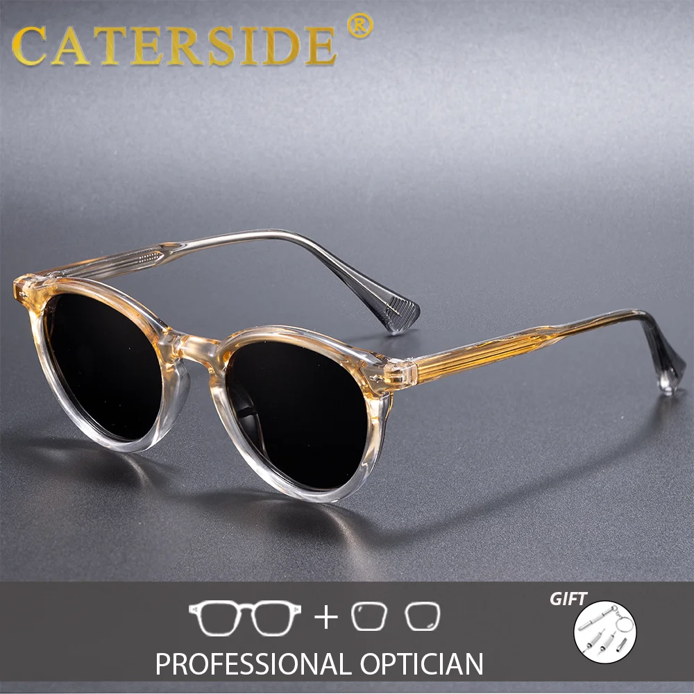 CATERSIDE Men's Round Optical Glasses Customized Circular Lenses Prescription Glasses Women's Nearsighted Retro Reading Glasses