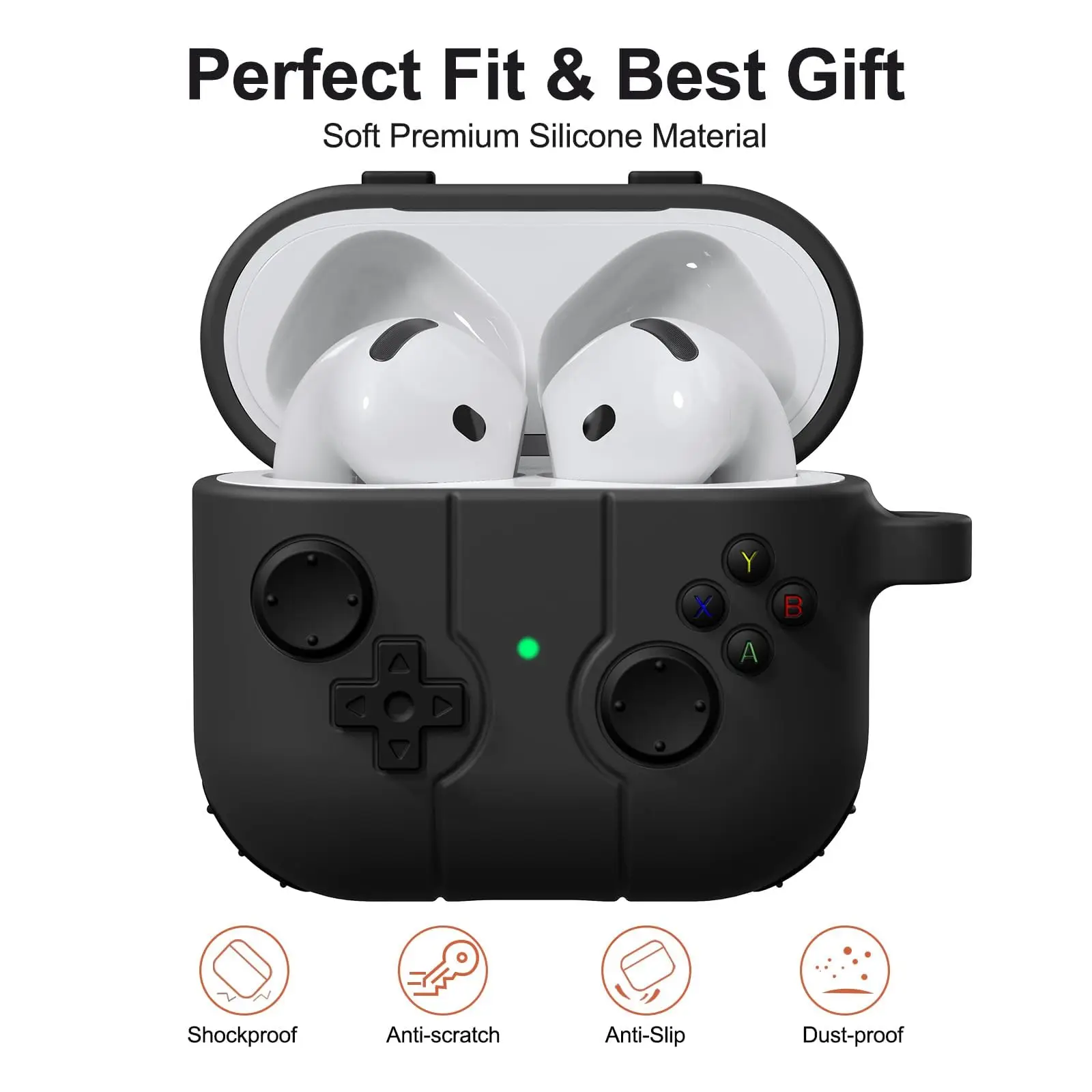 Classic Game Case for Apple Airpods 4 Case Soft Silicone Funny Case Cover with Cleaning Kit for AirPods 4 Case with Keychain view 3