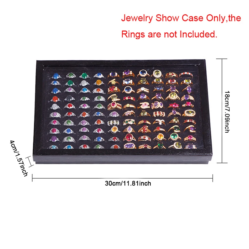 100 Slots Rings Display Stand Storage Box  Ring Box Jewelry Organizer Holder Show Case Casket #228405