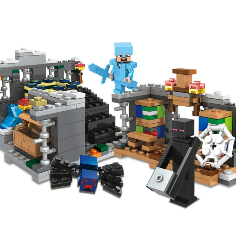 

437 шт., мультфильм «сделай сам», мир «Темный конец», портал, строительный блок, конец город, развивающая игрушка для детей, подарок