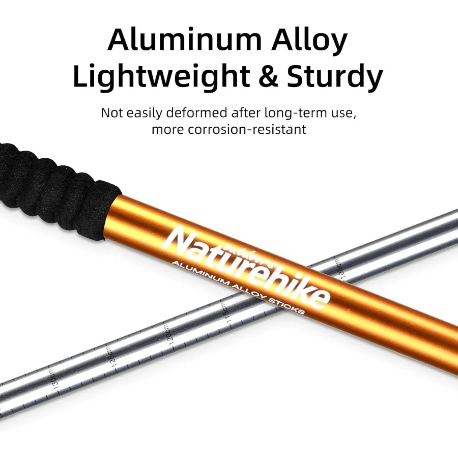 أقطاب رحلات قابلة للطي من Naturehike قابلة للتعديل وخفيفة الوزن من الألومنيوم لامتصاص الصدمات مع أحزمة معصم لـ Hikin