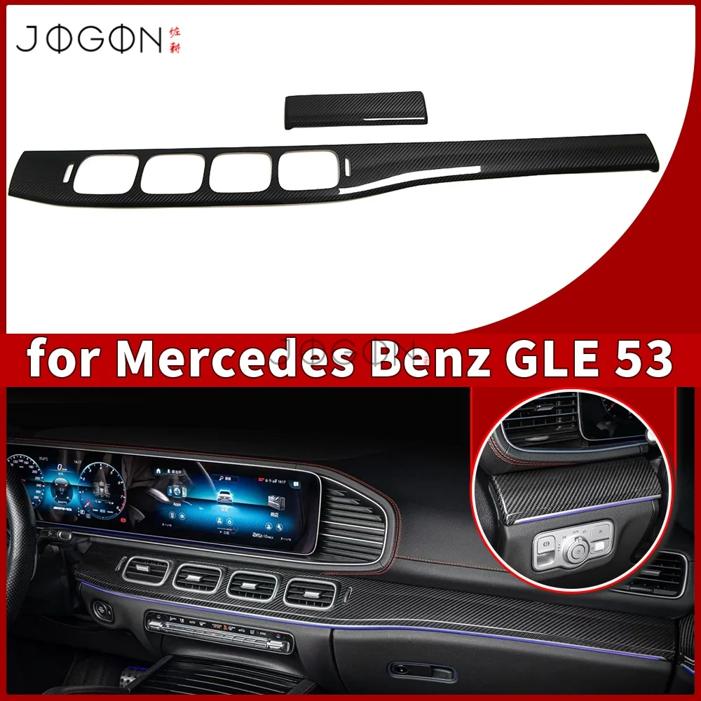 Dry Carbon For Mercedes Benz GLE GLS Class W167 GLE350 400 450 53 63 2020 2Pcs Dashboard Panel Trim Exterior Stick-on Trims