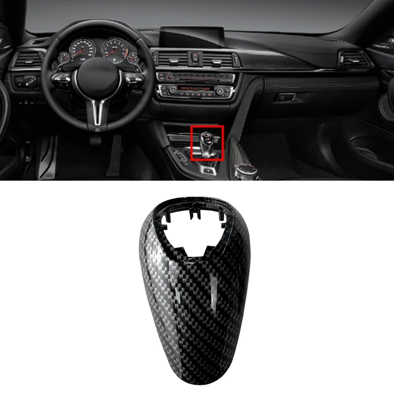 

Car Shift Knob Head Cover Trim For BMW M2 F87 M3 F80 M4 F82 F83 M5 F10 Carbon Fiber