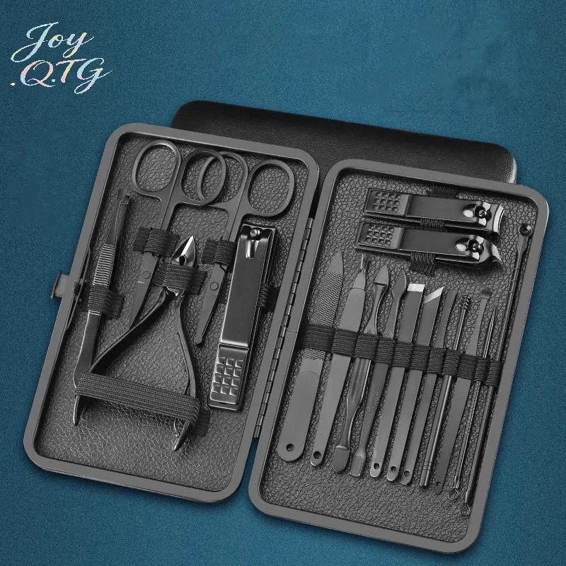 New 4/7/10/12/15/16/18Pcs Professional Nail Clipper Kit Stainless Steel Manicure Set Pedicure Tools Ingrown ToeNail Trimmer