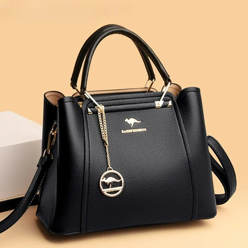 Soft Leather Luxury Handbags Women Bags Designer 3 Layers Shoulder Crossbody Sac Ladies Large Capacity Shopping Messenger Tote