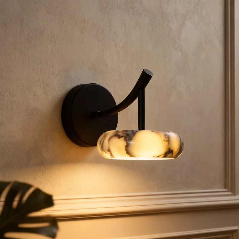 

Modern Luxury Marble Wall Sconce Bathroom Vanity Light Bedroom Bedside Doorway Corridor Passageway Nordic Marble Wall lamp
