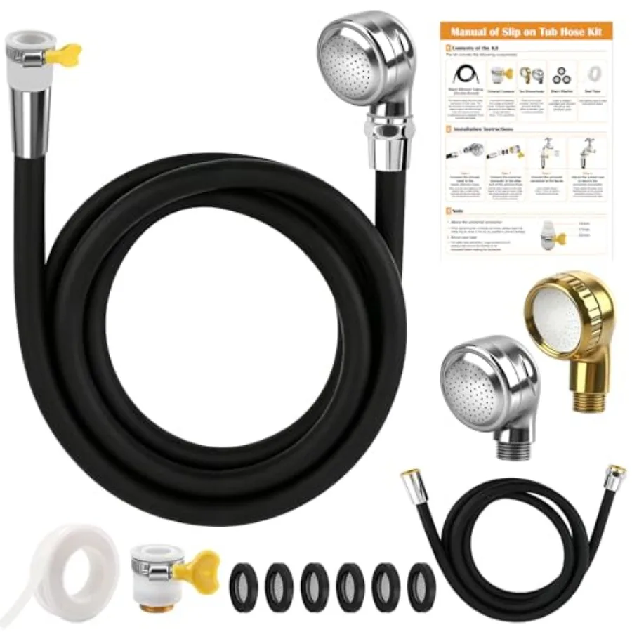 

Sink Spray Rubber Hose Kit, Update 6.5FT Leakproof Slip-On Sinks Hose Faucet Sprayer Attachment Shower Hose for Pet Cleaning, G