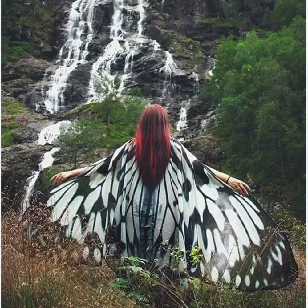 Beautiful Moth Butterfly Cape Halloween Masquerade Butterfly Peacock Shawl Show Party Butterfly Cosplay Costumes Banquet