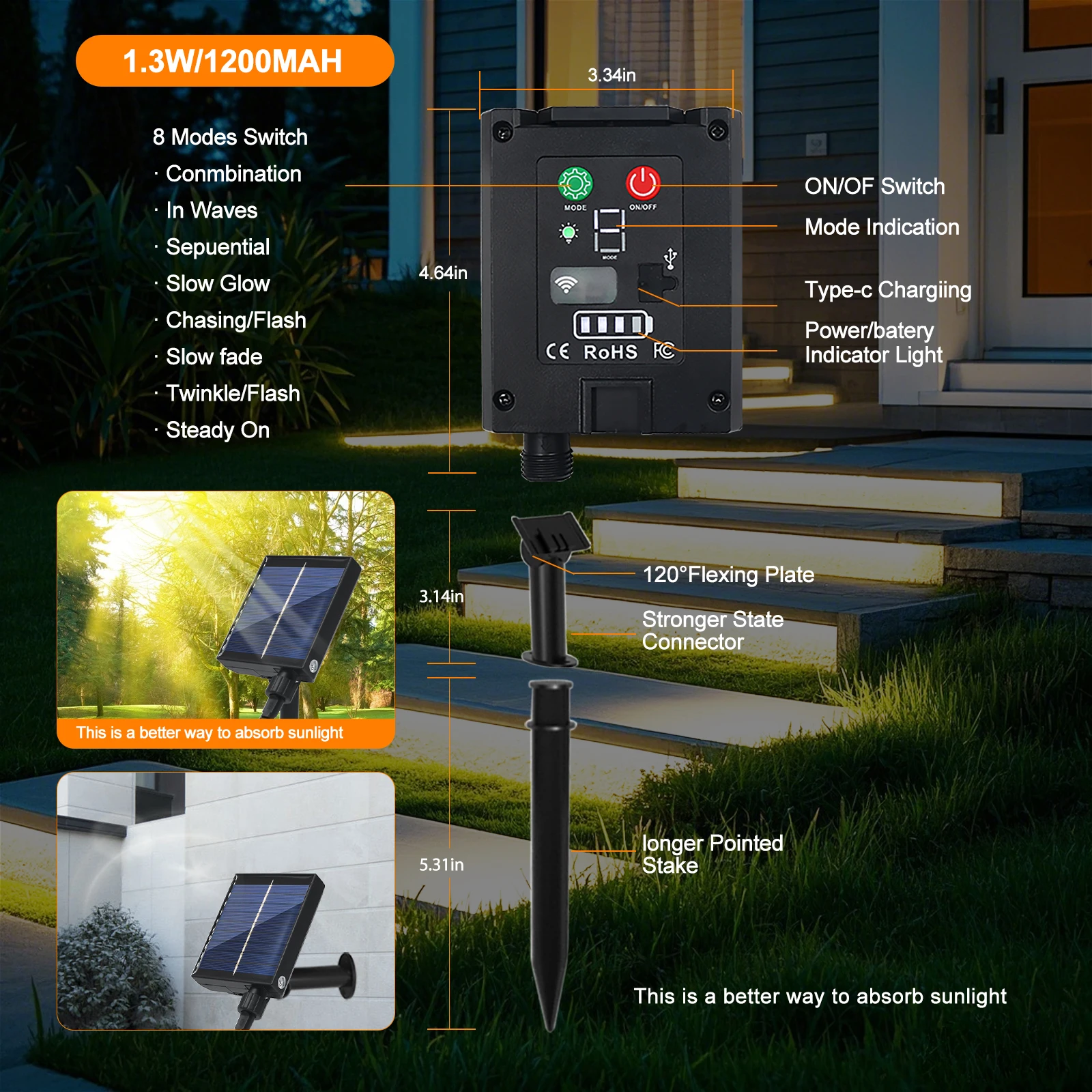 Solar LED Outdoor Lighting COB Neon Strip 24V 320LEDs/m Double-Sided Glow Waterproof Flexible Lamp Tape for Home Garden Decor