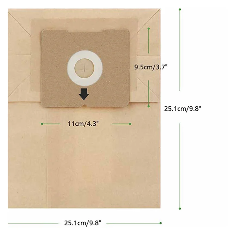 Stabil-10 Buah Tas Vakum Seperti Kertas Yang Ditunjukkan untuk Bissell Zing 4122 Seri 2154A/2154C/2154W Bagian 2138425, 213-8425