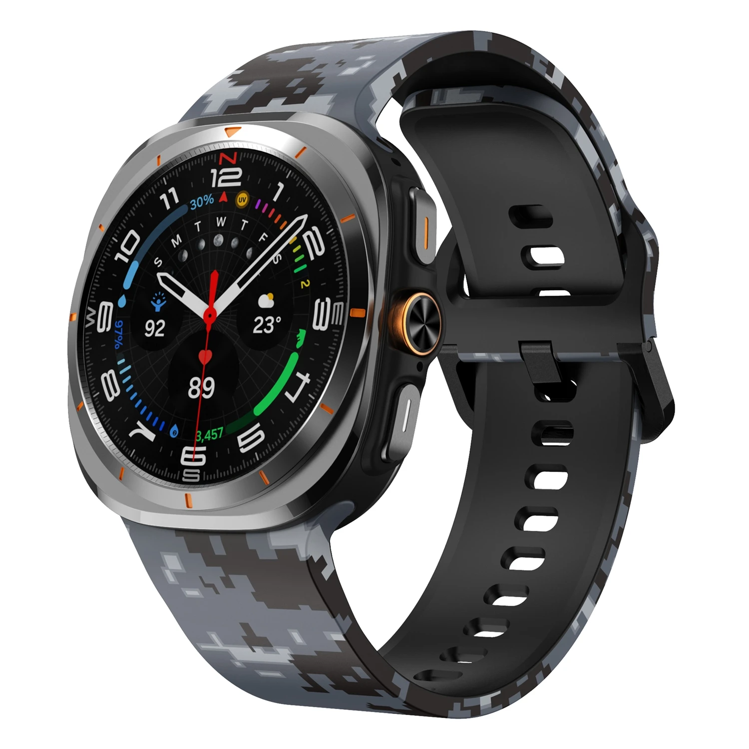 حزام ساعة مطبوع من السيليكون مناسب لساعة Samsung Galaxy Watch Ultra 2025 مقاس 47 ملم ملحق حزام بديل للساعة الذكية
