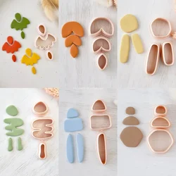 Irregular Geometric Shape Dangle Clay Cutter Soft Pottery Earrings Polymer Clay Embossing Molds Jewelry Pendant Handmade Tools