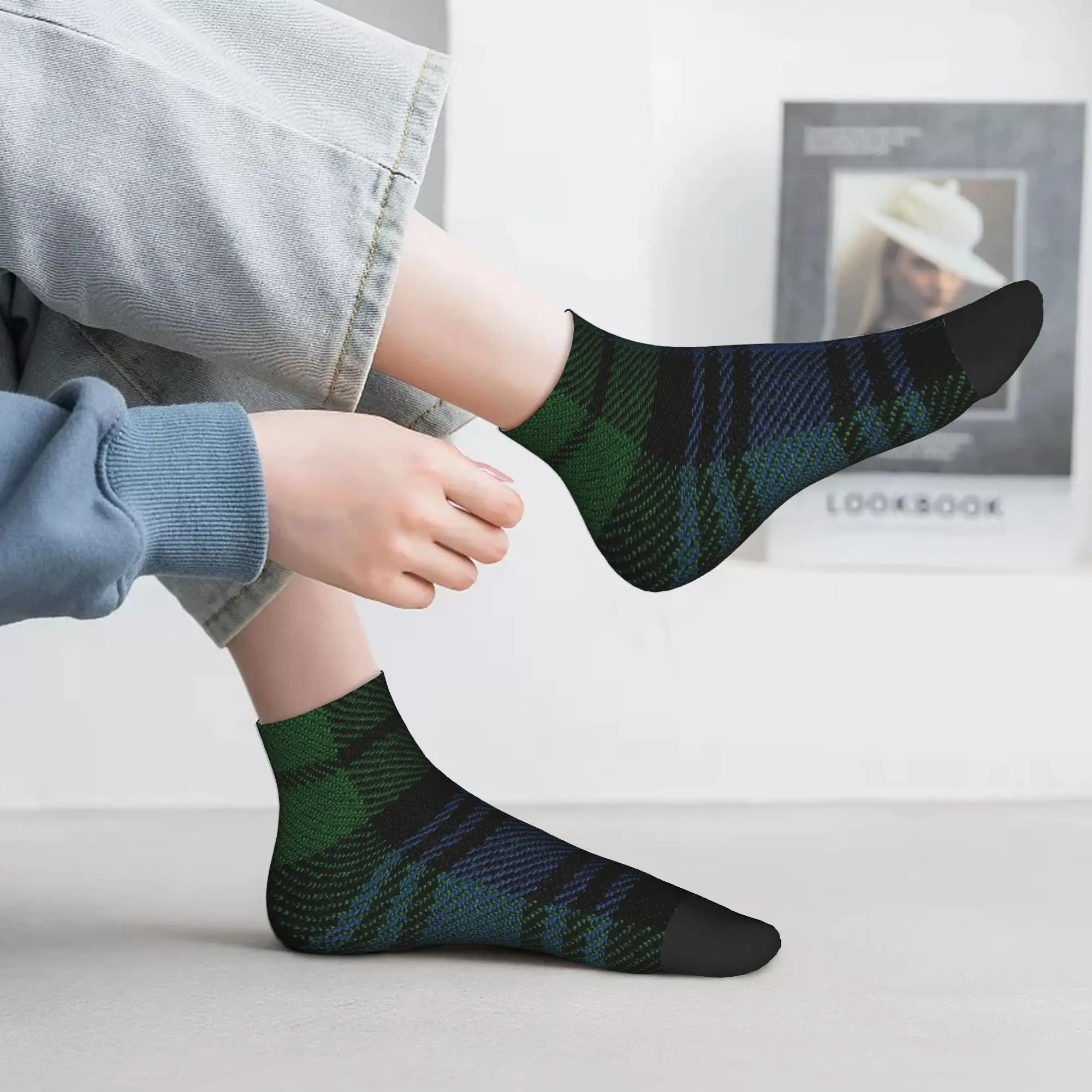 Black Watch Ancient  Original Scottish Tartan Socks Harajuku High Quality Stockings All Season Socks Accessories for Man Woman
