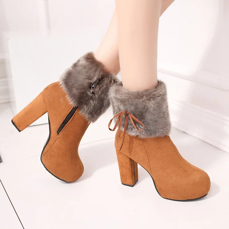 2023 Fashion Shoes for Women Round Toe Suede Side Zipper Women\'s Boots Winter Sell Like Hot Cakes Solid Color Shoes Women