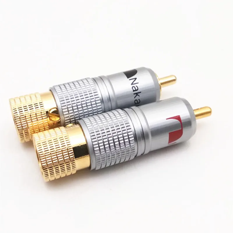 Zhongdao RCA plug copper gold-plated AV signal cable audio cable audio and video connector lotus terminal solder free plug